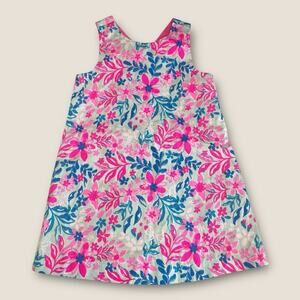 Tommy Bahama Girls’ Sleeveless Floral Dress – Size 3T – Pink & Blue Tropical EUC